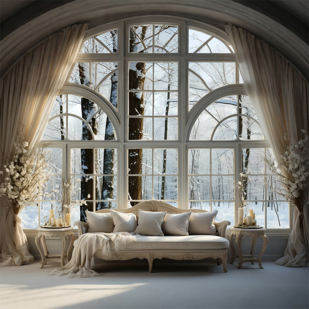 Winter Hintergrund Fensterszene Wald Hintergrund BRP11-268