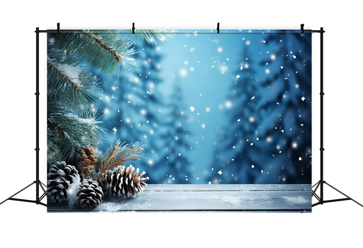 Winter Hintergrund Fotografie Verschneite Tannenzapfen Zweige Hintergrund BRP11-275