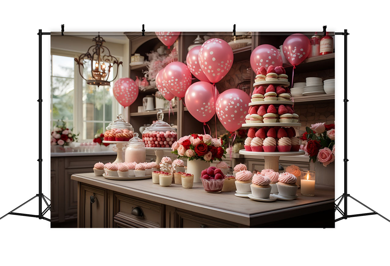 Valentinstag Backdrop Ideen Ballon Feier Dessert Backdrop BRP11-282