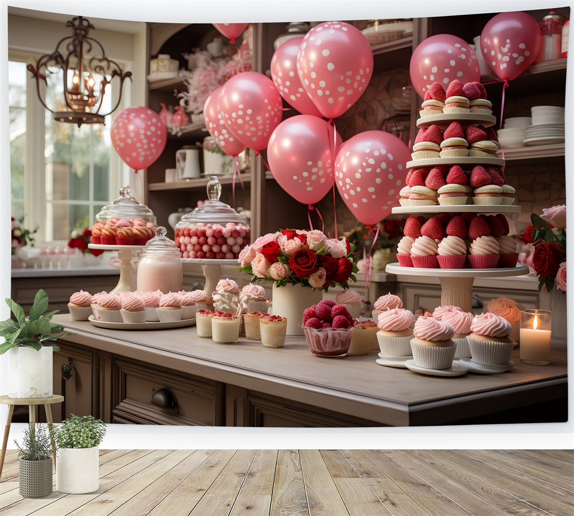 Valentinstag Backdrop Ideen Ballon Feier Dessert Backdrop BRP11-282