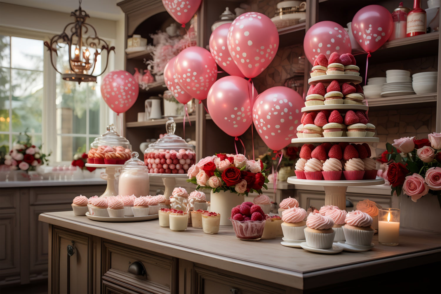 Valentinstag Backdrop Ideen Ballon Feier Dessert Backdrop BRP11-282