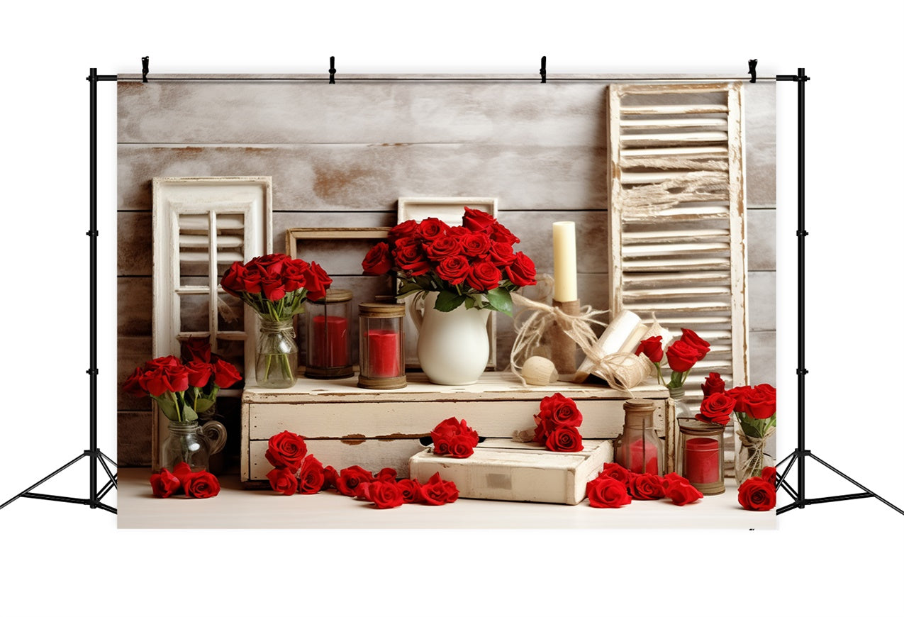 Einfacher Valentins-Hintergrund Rosen Vintage Frames Hintergrund BRP11-291