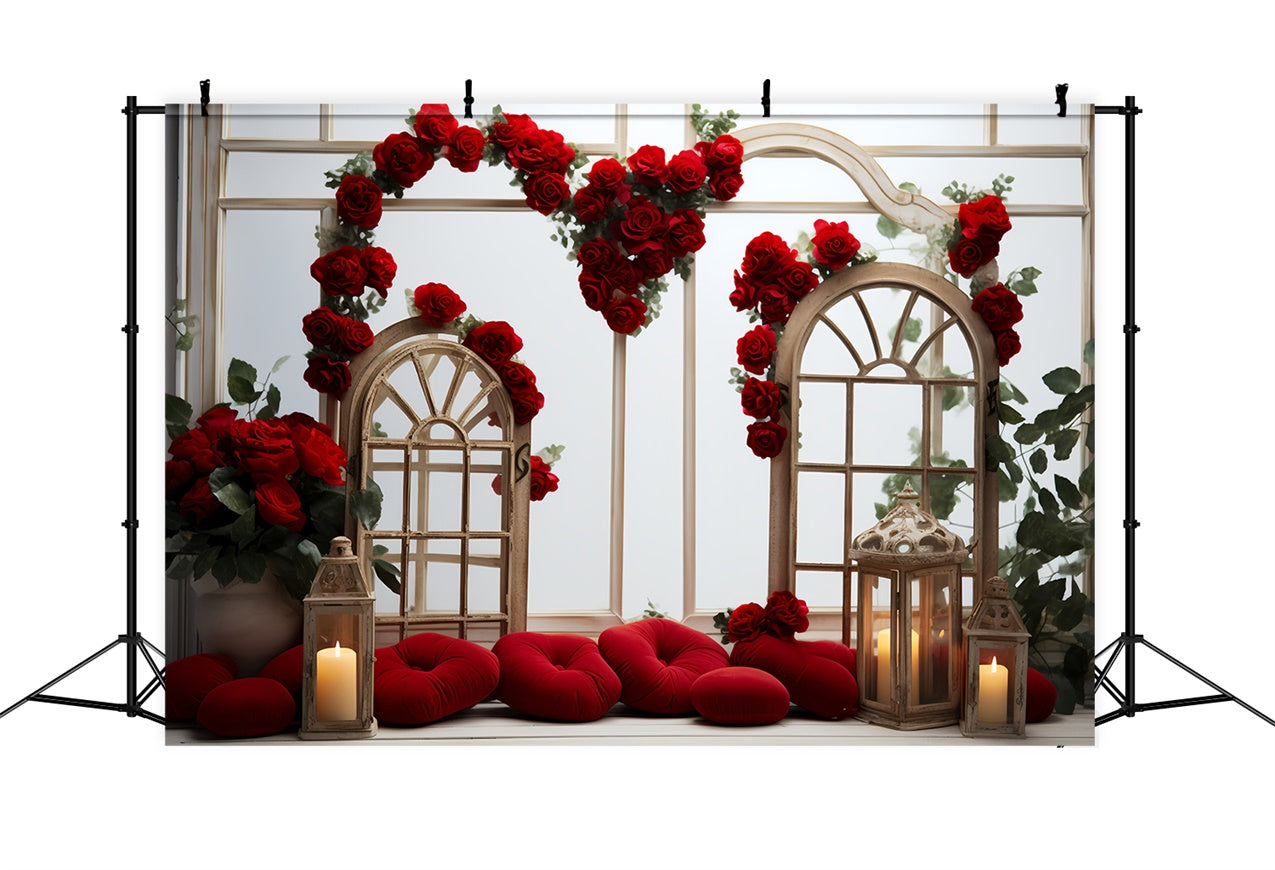 Valentines Backdrop Decor Holzrahmen Rote Rosen Backdrop BRP11-295