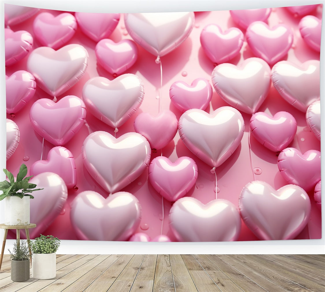 Backdrop Valentinstag Rosa Herz Luftballons Backdrop BRP11-298