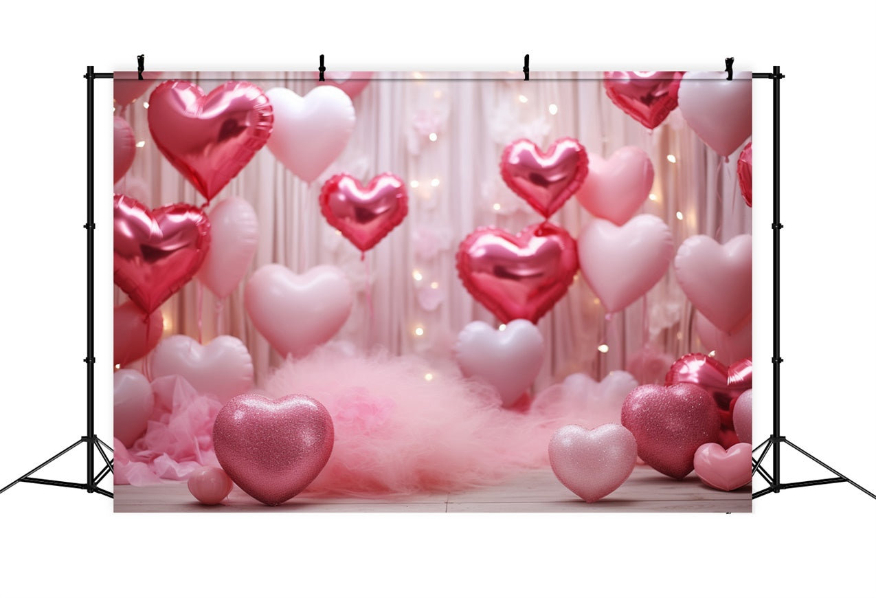 Backdrop für Valentinstag Glitter Herzen Ballons Backdrop BRP11-301