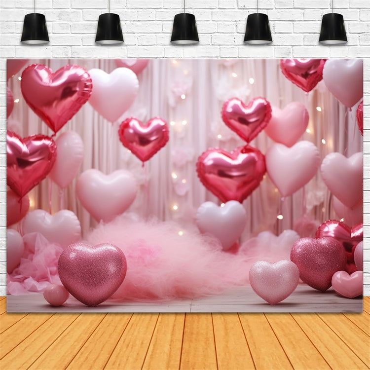 Backdrop für Valentinstag Glitter Herzen Ballons Backdrop BRP11-301