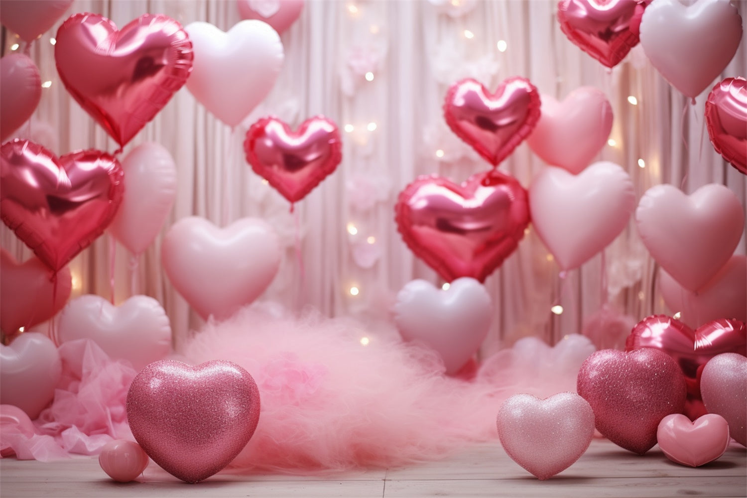 Backdrop für Valentinstag Glitter Herzen Ballons Backdrop BRP11-301