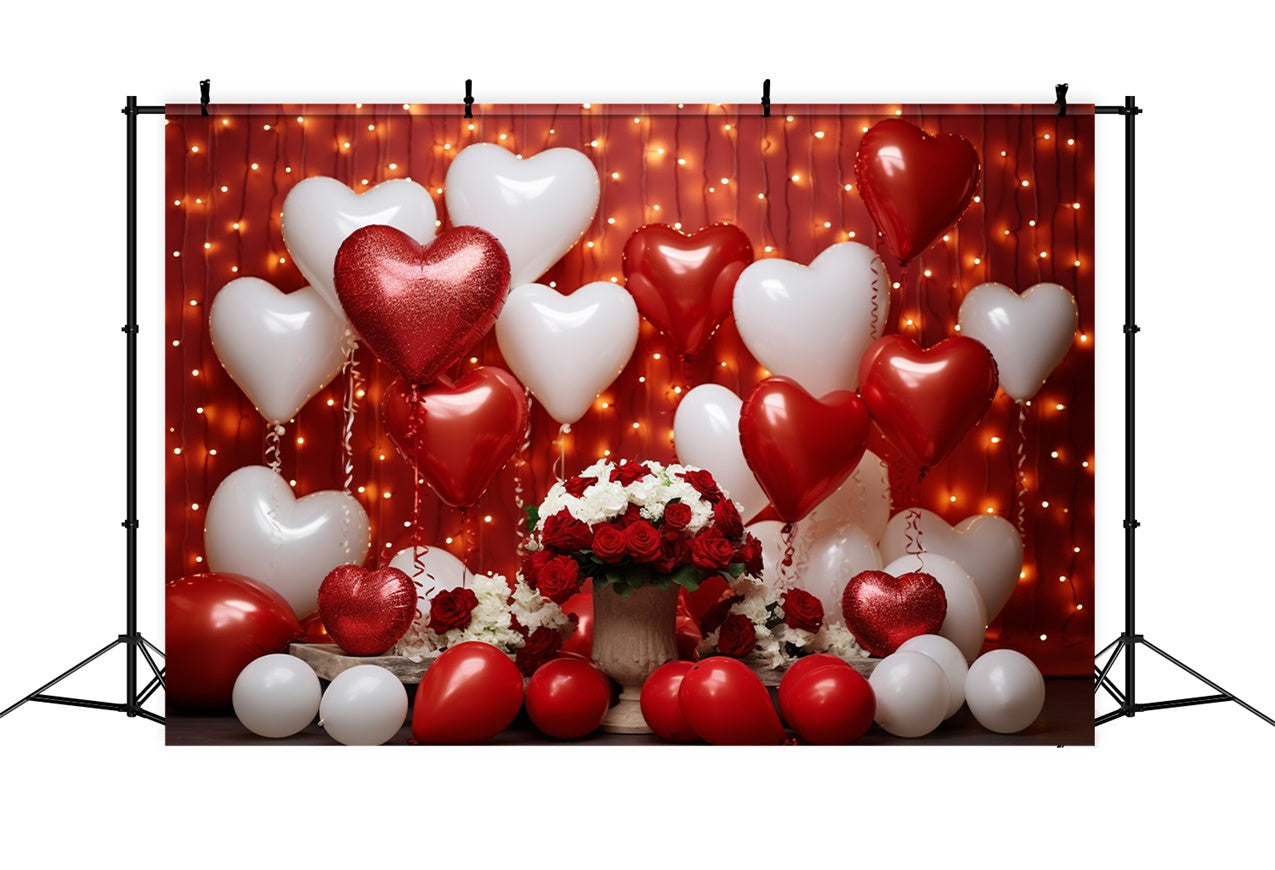 Valentinstag Backdrop Ideen Herz Luftballons Rose Backdrop BRP11-302