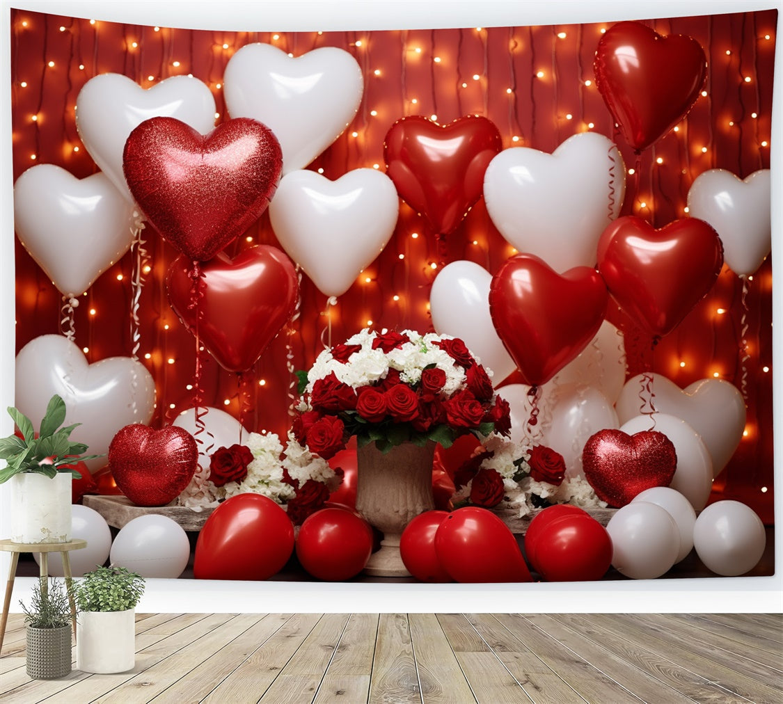 Valentinstag Backdrop Ideen Herz Luftballons Rose Backdrop BRP11-302