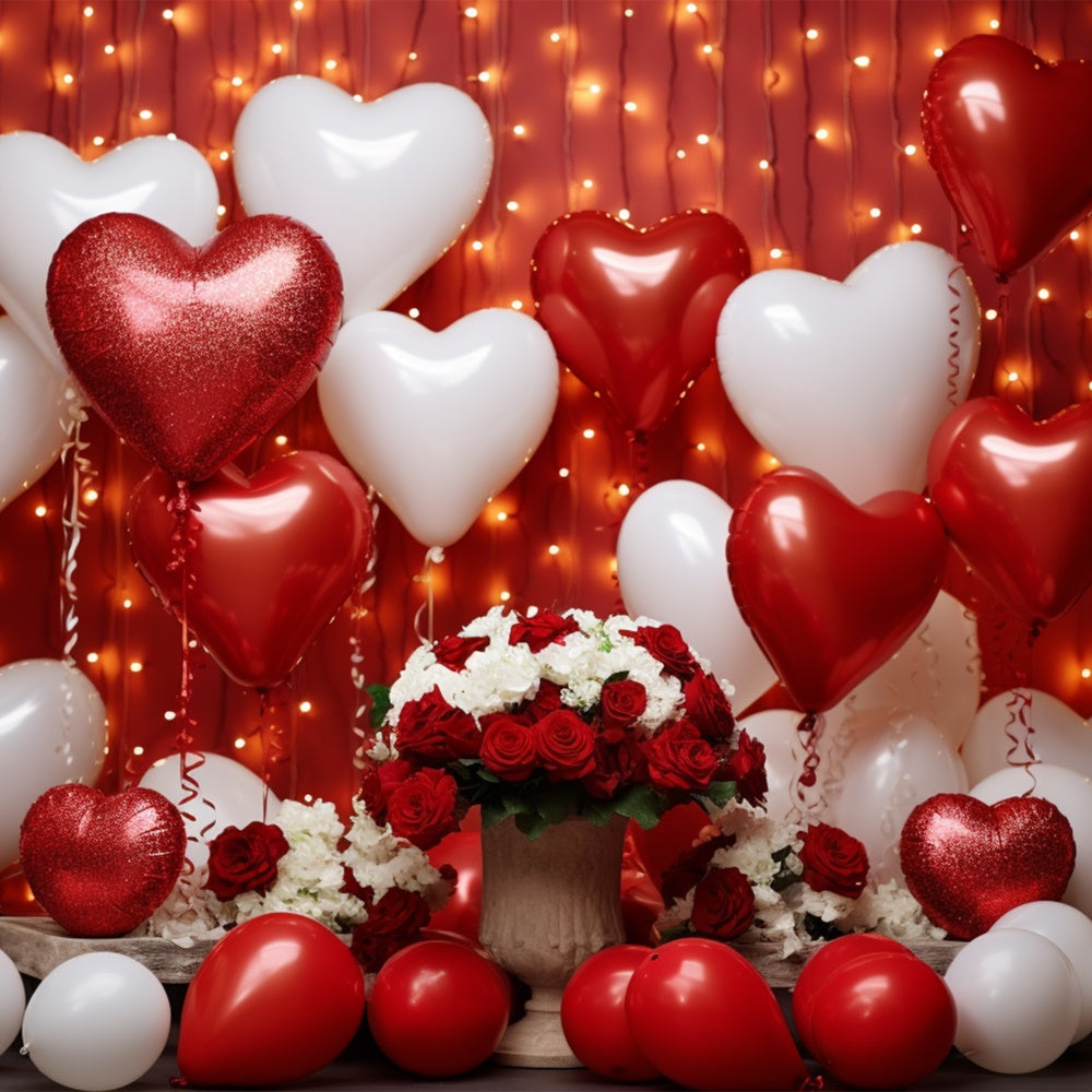 Valentinstag Backdrop Ideen Herz Luftballons Rose Backdrop BRP11-302