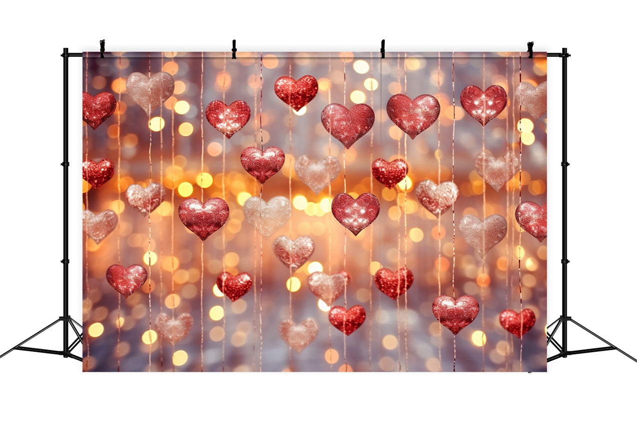 Valentinstag Backdrops Glitzernde Rote Herzen Backdrop BRP11-308