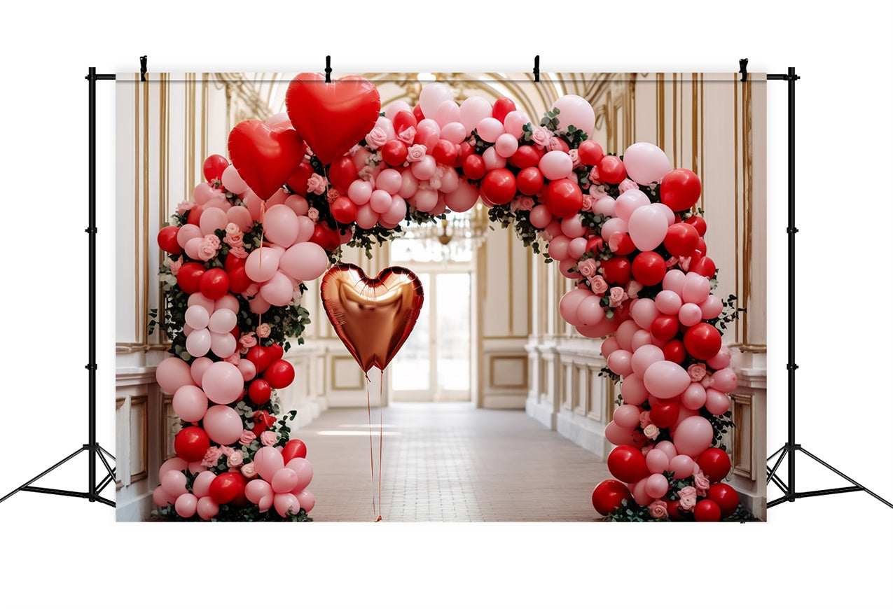 Valentinstag Backdrop Herzförmige Luftballons Torbogen Backdrop BRP11-311