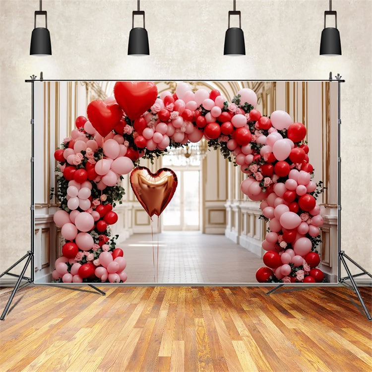 Valentinstag Backdrop Herzförmige Luftballons Torbogen Backdrop BRP11-311