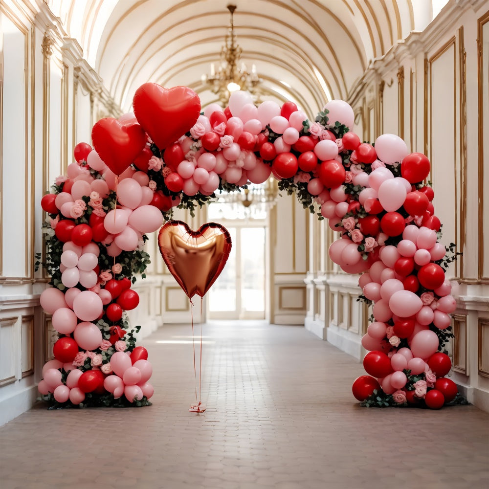 Valentinstag Backdrop Herzförmige Luftballons Torbogen Backdrop BRP11-311