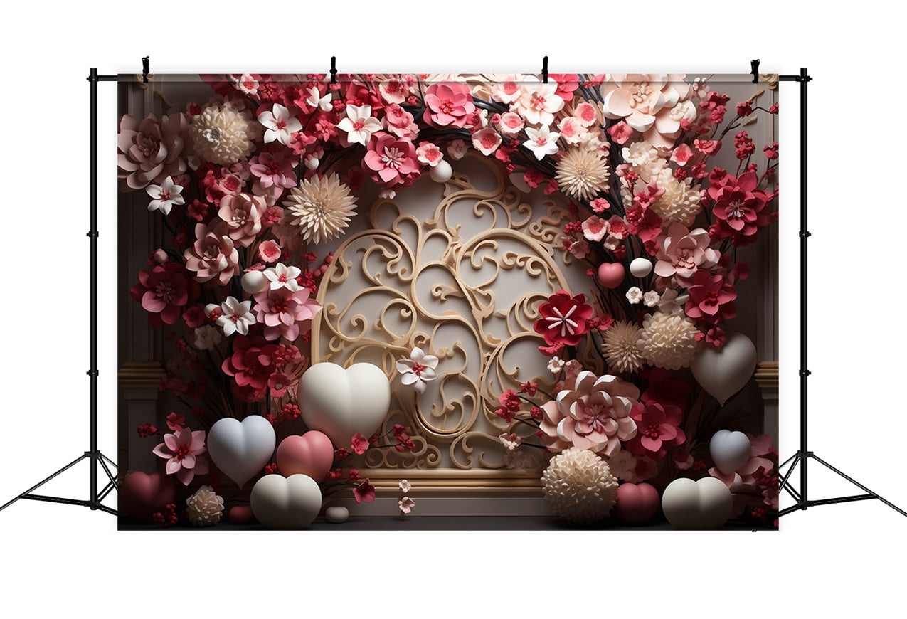 Valentinstag Fotokulissen Raffinierte Rose Herz Backdrop BRP11-313