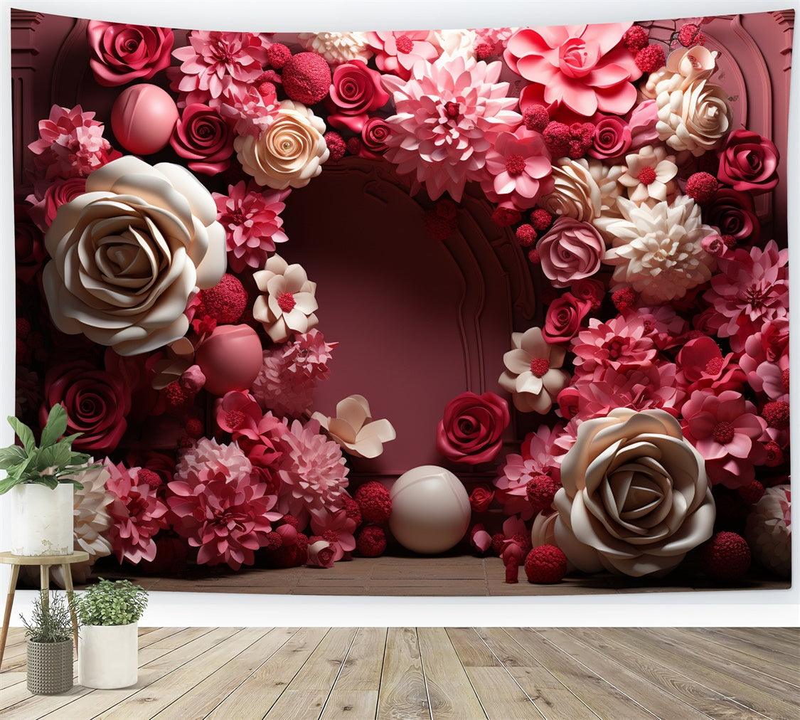 Fotografie Valentinstag Backdrops Rose Blume Bogen Hochzeiten Backdrop BRP11-314