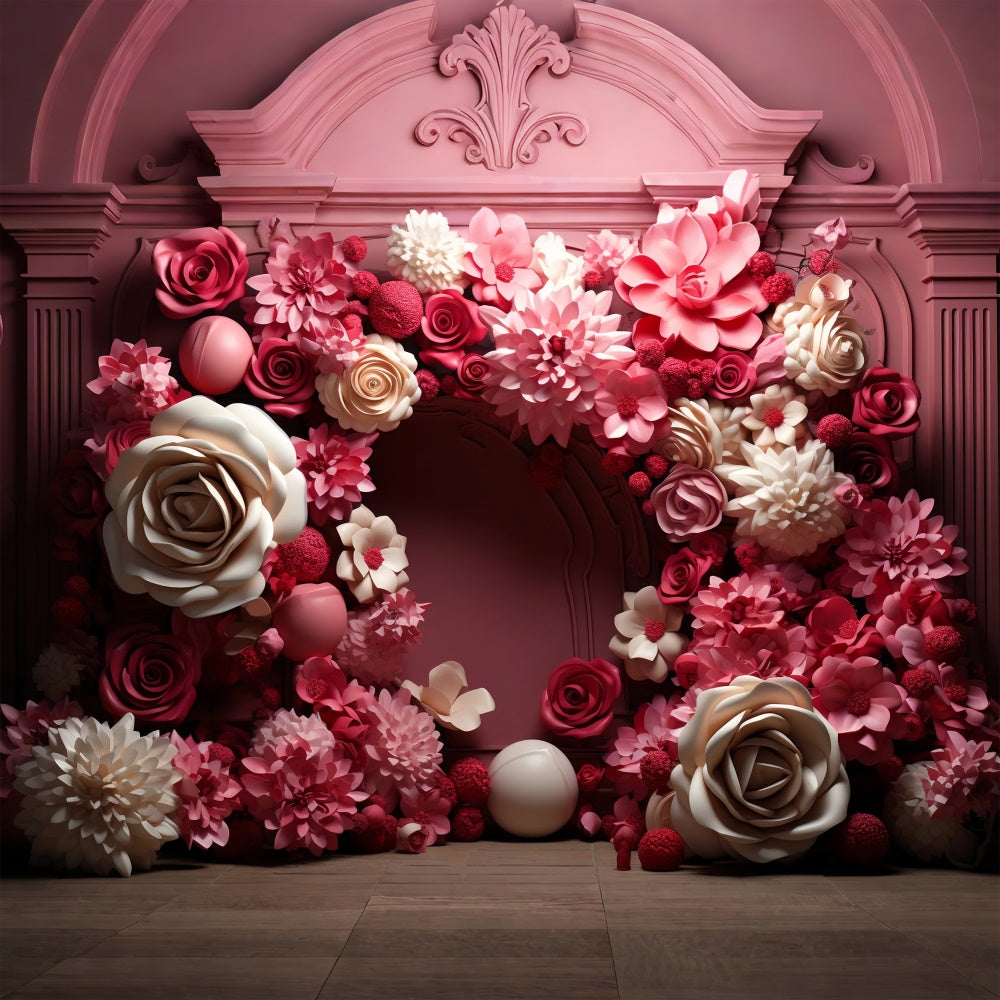 Fotografie Valentinstag Backdrops Rose Blume Bogen Hochzeiten Backdrop BRP11-314