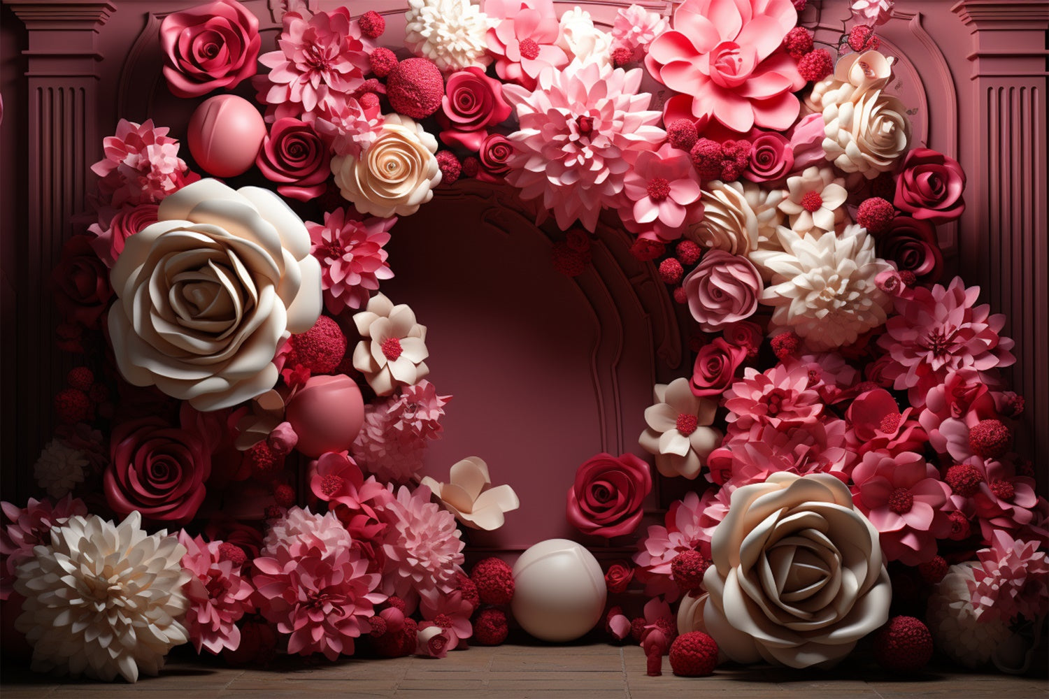 Fotografie Valentinstag Backdrops Rose Blume Bogen Hochzeiten Backdrop BRP11-314