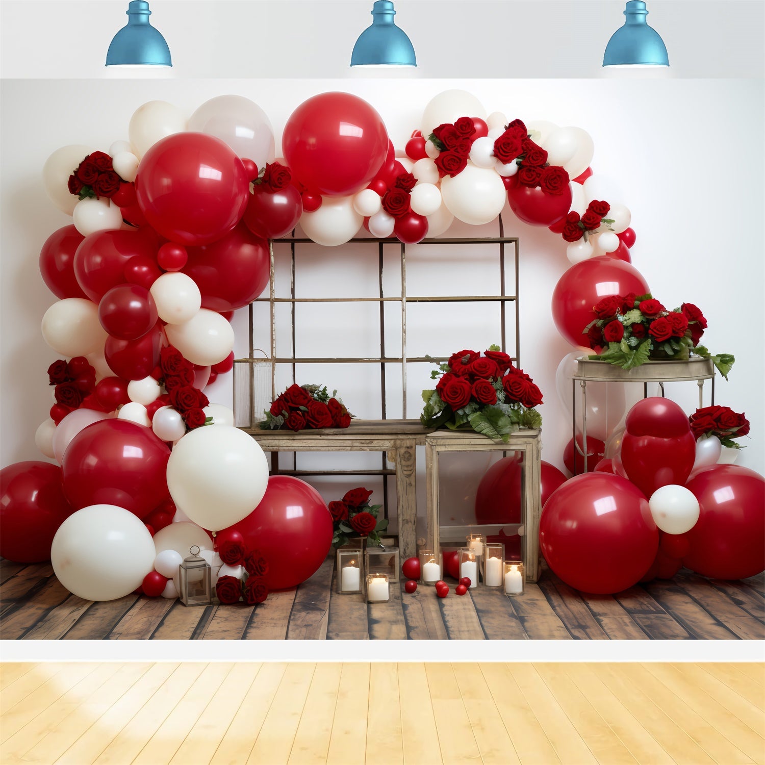 Valentinstag Fotografie Backdrops Floral Ballon Bogen Backdrop BRP11-316