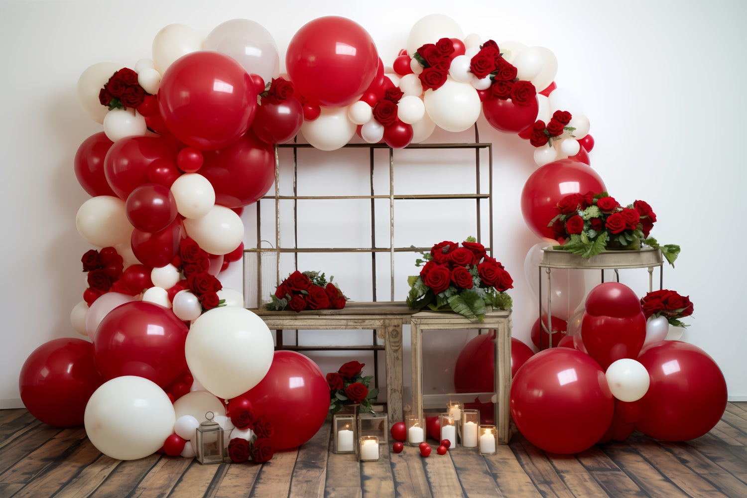 Valentinstag Fotografie Backdrops Floral Ballon Bogen Backdrop BRP11-316