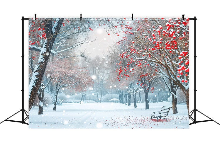 Winter Hintergrund Scenes Picturesque Snowy Park Berries Hintergrund BRP11-35