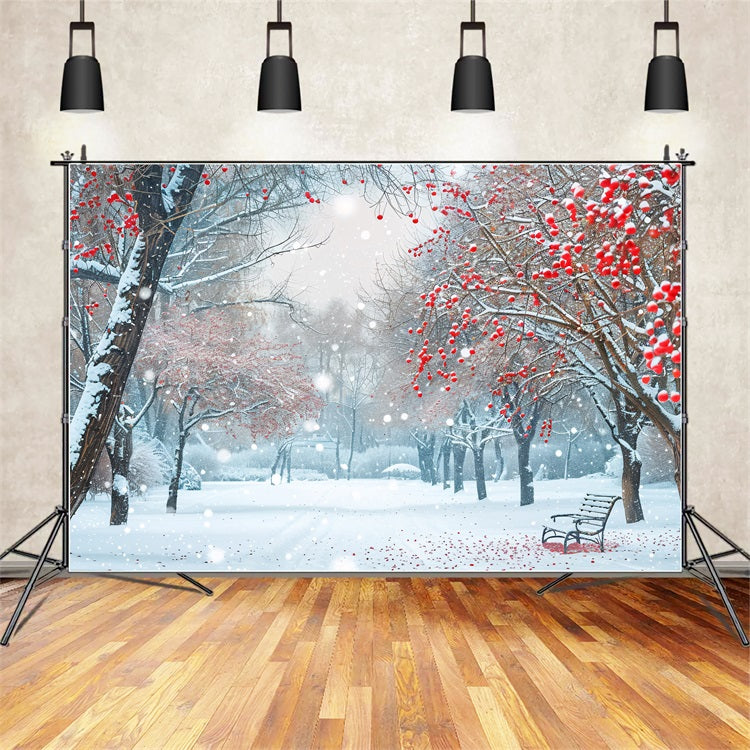 Winter Hintergrund Scenes Picturesque Snowy Park Berries Hintergrund BRP11-35