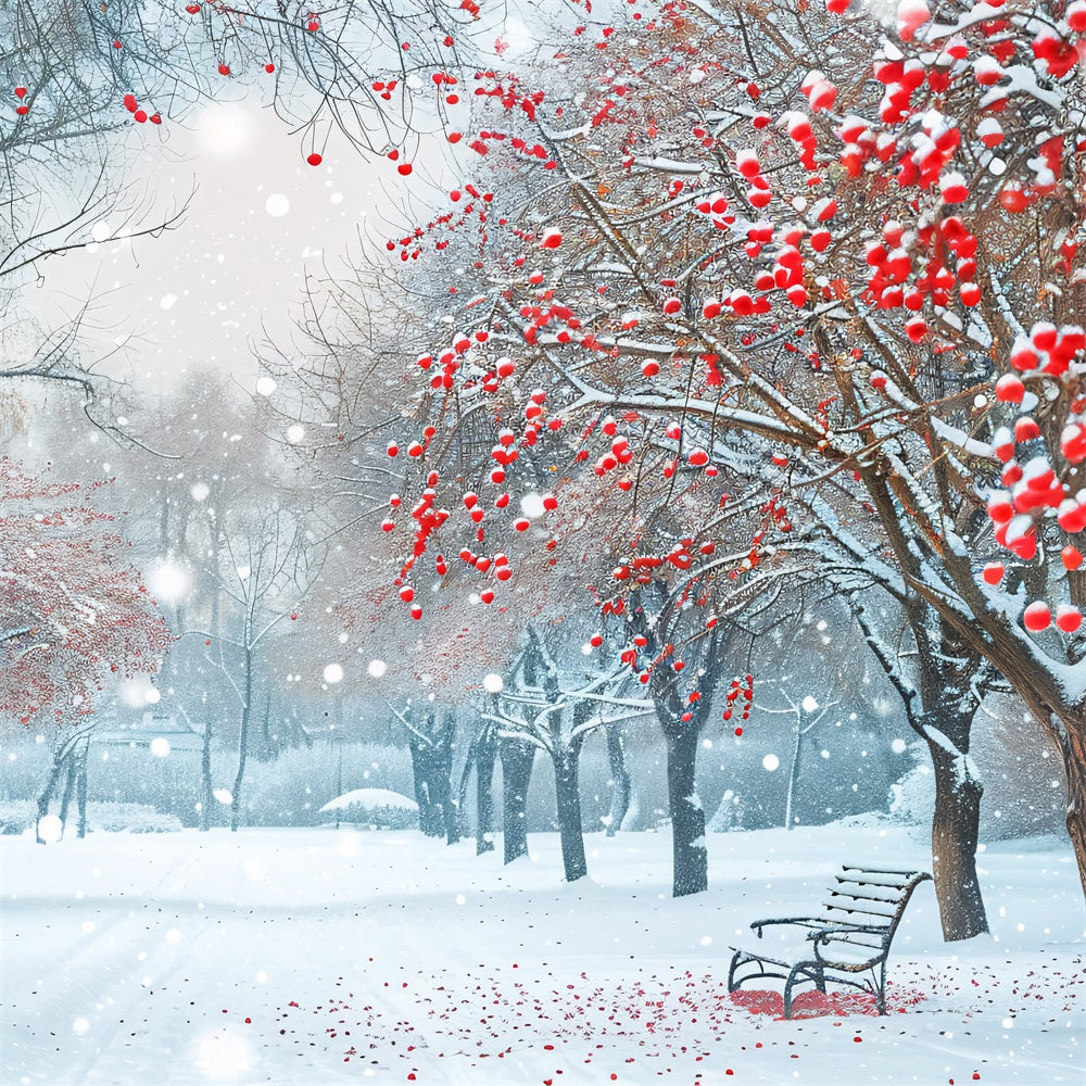 Winter Hintergrund Scenes Picturesque Snowy Park Berries Hintergrund BRP11-35