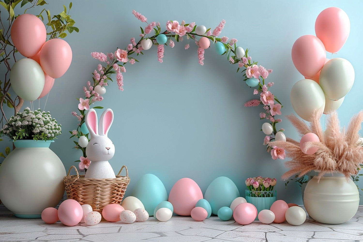 Ostern Bunny Hintergrund Ei Ballon Girlande Hintergrund BRP11-352