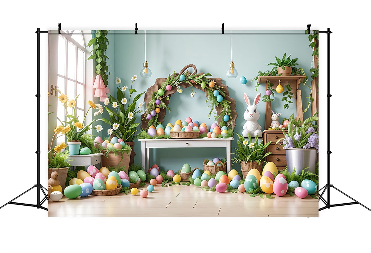 Ostern Hintergrund Ideen Bunny Tabelle Vibrant Eggs Hintergrund BRP11-361