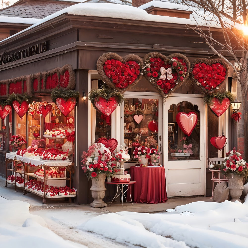 Valentinstag Fotohintergrund Liebe-Inspiriert Fenster Herzförmiger Hintergrund BRP11-382