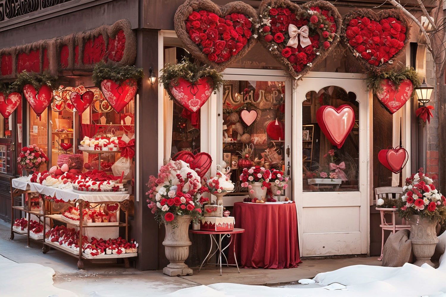 Valentinstag Fotohintergrund Liebe-Inspiriert Fenster Herzförmiger Hintergrund BRP11-382