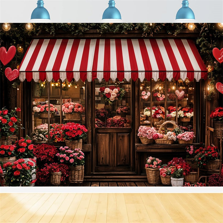 Backdrops Valentinstag Romantische Rose Herz Schaufenster Backdrop BRP11-383