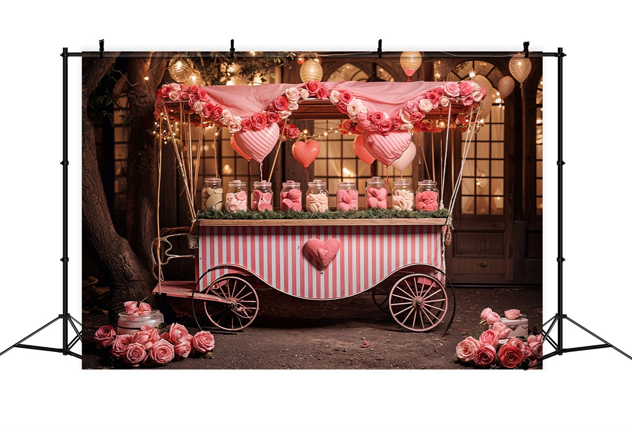 Backdrops Valentinstag Herz Rose Bonbonwagen Backdrop BRP11-385