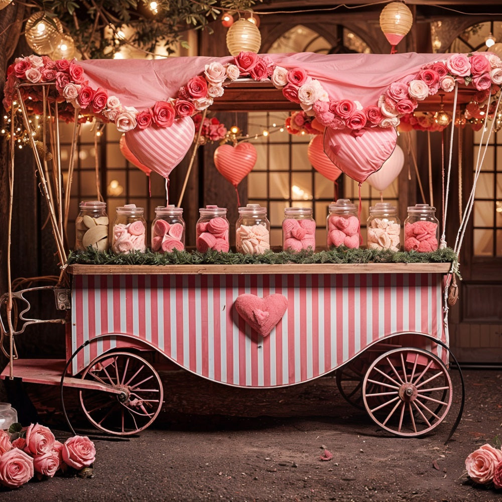 Backdrops Valentinstag Herz Rose Bonbonwagen Backdrop BRP11-385