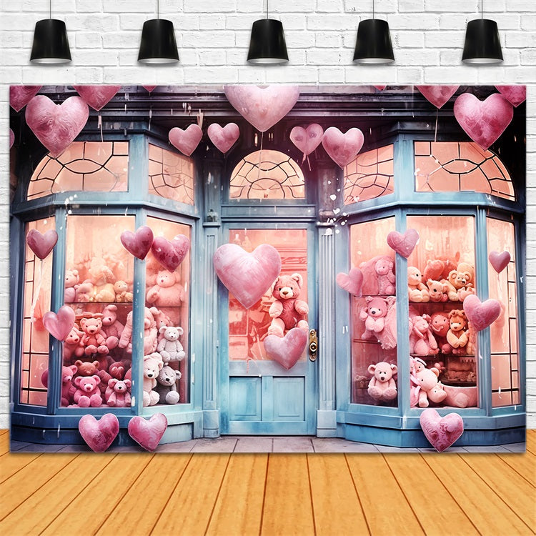 Fotografie Backdrops Valentinstag Herz Ballons Teddy Liebe Backdrop BRP11-388