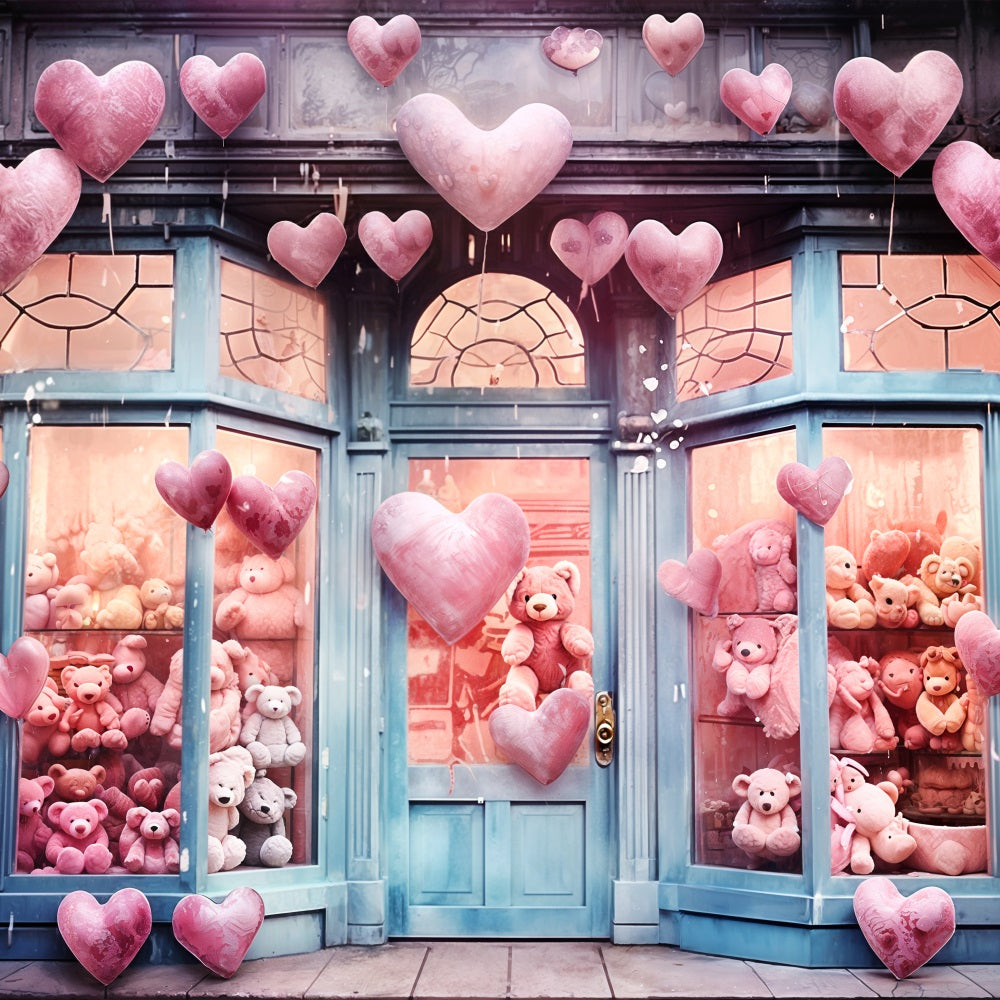 Fotografie Backdrops Valentinstag Herz Ballons Teddy Liebe Backdrop BRP11-388