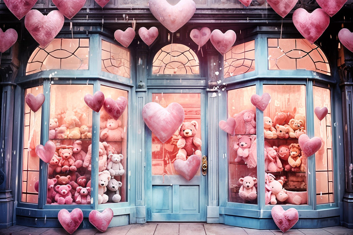 Fotografie Backdrops Valentinstag Herz Ballons Teddy Liebe Backdrop BRP11-388