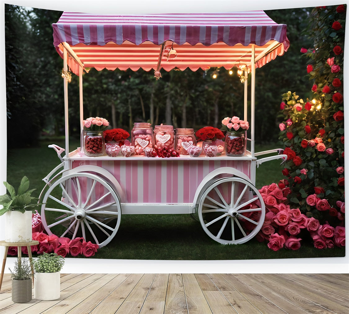 Backdrops für Valentinstag Bilder Rose Candy Cart Backdrop BRP11-389