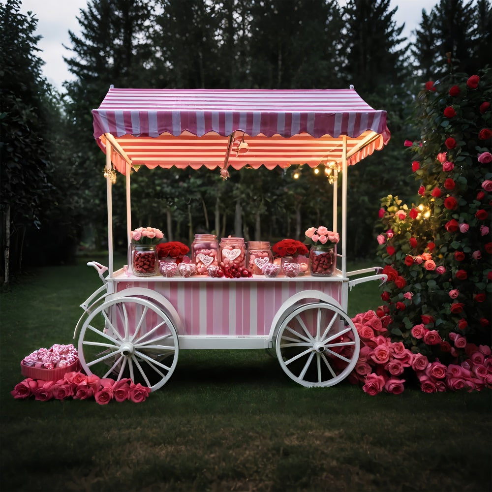 Backdrops für Valentinstag Bilder Rose Candy Cart Backdrop BRP11-389