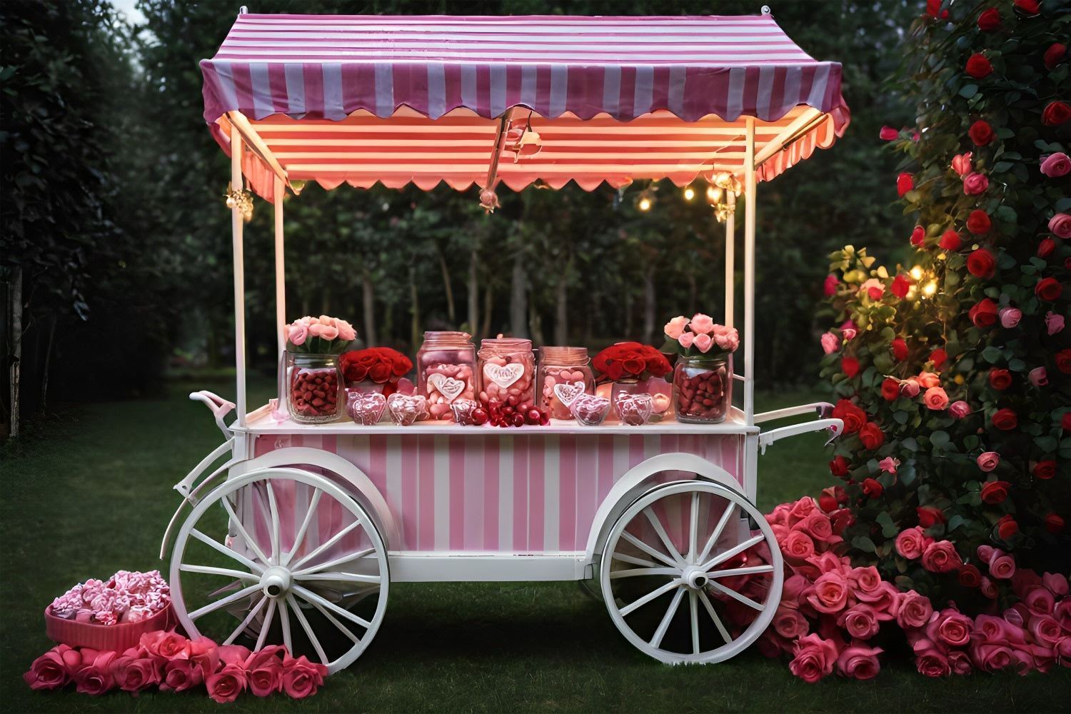 Backdrops für Valentinstag Bilder Rose Candy Cart Backdrop BRP11-389