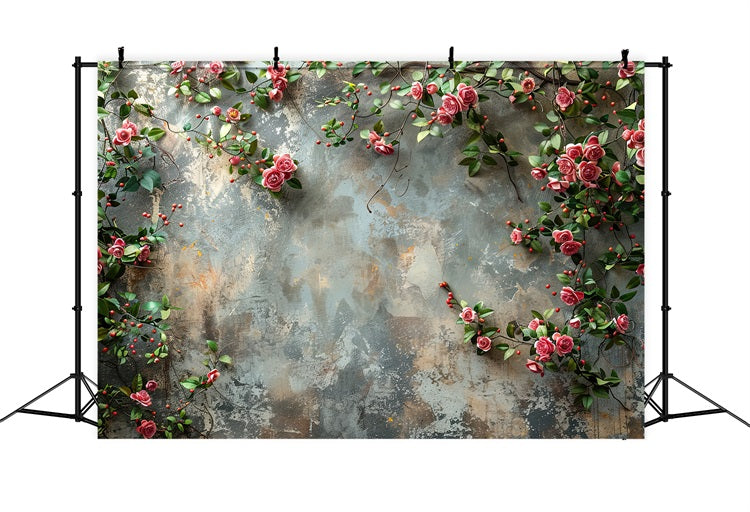 Photobooth Valentinstag Backdrop Floral Vines Painted Wall Backdrop BRP11-397