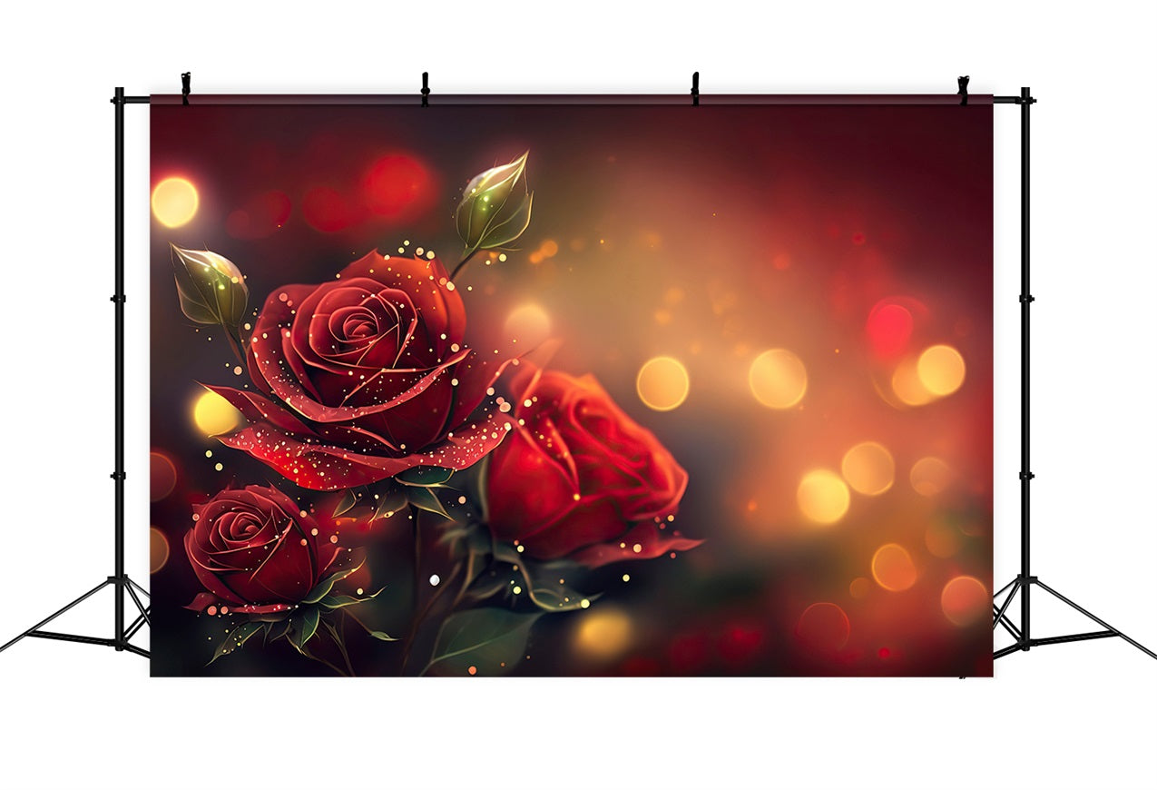 Valentinsparty Hintergrund rote Rosen Glow Lights Backdrop BRP11-398