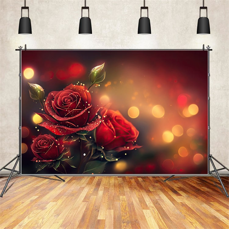 Valentinsparty Hintergrund rote Rosen Glow Lights Backdrop BRP11-398