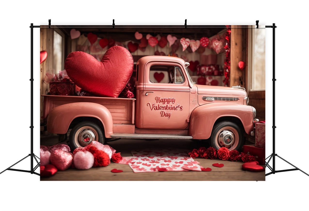 Backdrop Valentinstag Romantisch Rosa LKW Backdrop BRP11-408