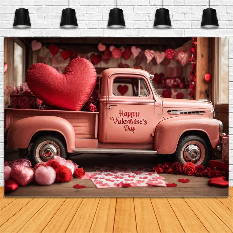 Backdrop Valentinstag Romantisch Rosa LKW Backdrop BRP11-408