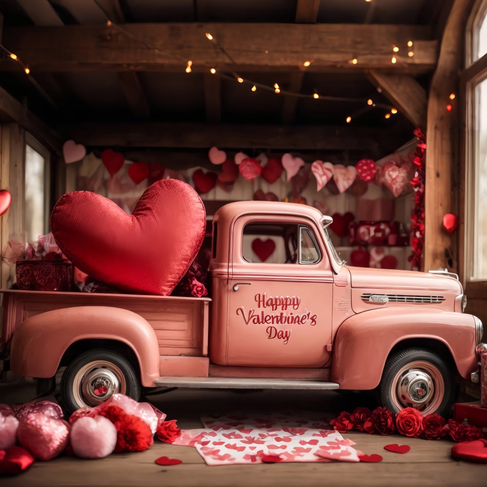 Backdrop Valentinstag Romantisch Rosa LKW Backdrop BRP11-408