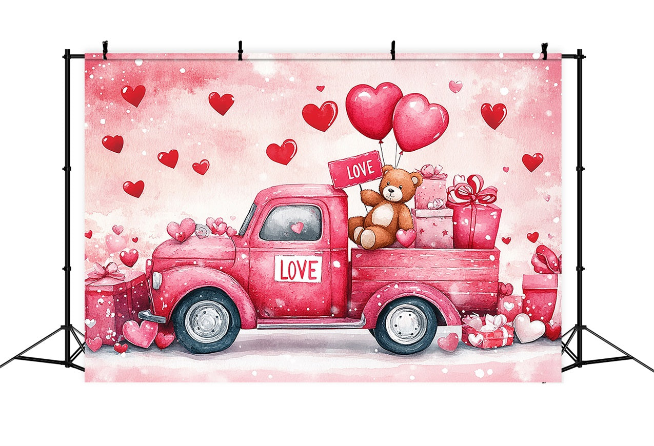 Hintergrundbild für Valentinstag Teddybär Geschenk LKW Hintergrund BRP11-409