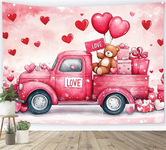 Hintergrundbild für Valentinstag Teddybär Geschenk LKW Hintergrund BRP11-409