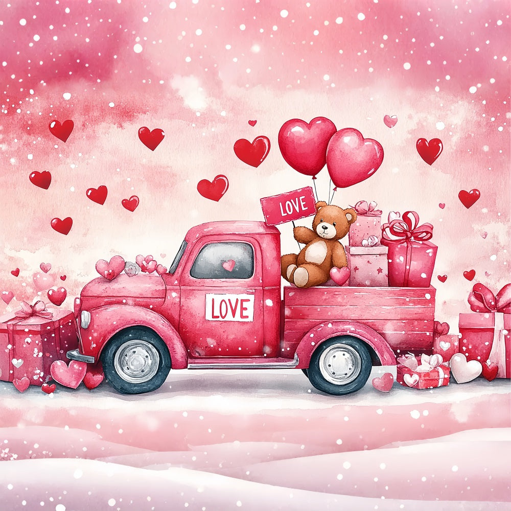 Hintergrundbild für Valentinstag Teddybär Geschenk LKW Hintergrund BRP11-409