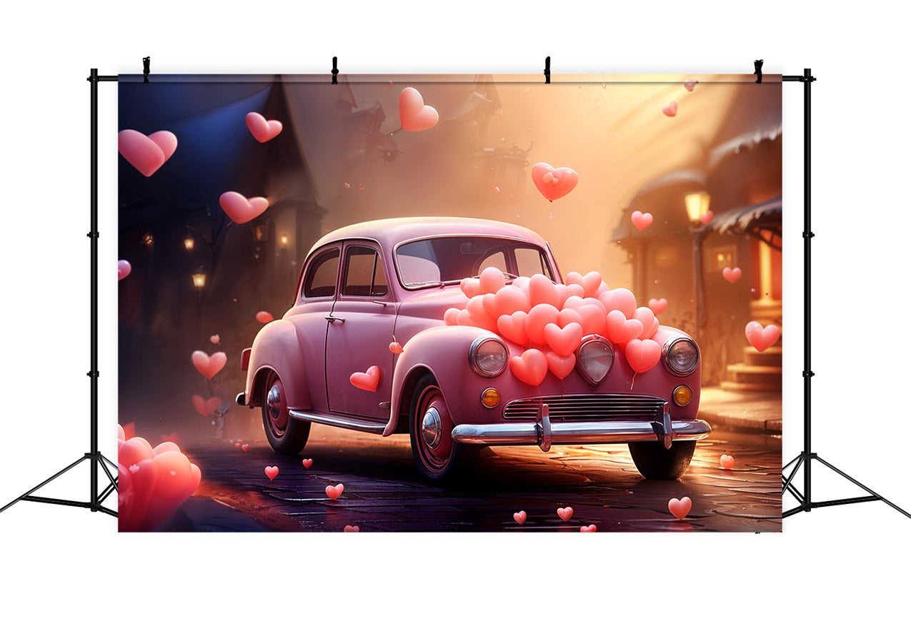 Valentinstag Fotohintergrund Auto Herz Luftballons Hintergrund BRP11-414